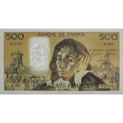 F 71-51 - 07/01/1993 - 500 francs - Pascal - Série U.401 - Etat : TTB