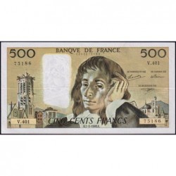 F 71-51 - 07/01/1993 - 500 francs - Pascal - Série V.401 - Etat : TTB