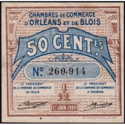 Orléans et Blois - Pirot 96-1 - 50 centimes - 01/06/1920 - Etat : TTB+