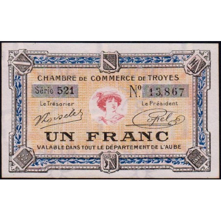 Troyes - Pirot 124-14 - 1 franc - Série 521 - 7e émission - Sans date - Etat : NEUF