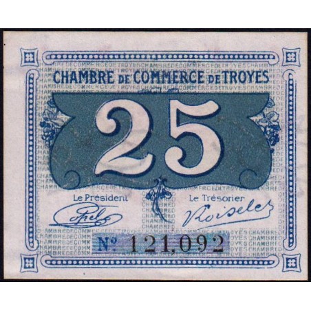 Troyes - Pirot 124-15 - 25 centimes - Sans série - Sans date - Etat : NEUF