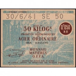 50 kg acier ordinaire - 30/06/1941 - Non endossé - SE 50 - Série OJA - Etat : SPL
