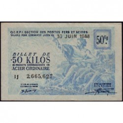 50 kg acier ordinaire - 30/06/1948 - Endossé - Série IJ - Etat : SPL