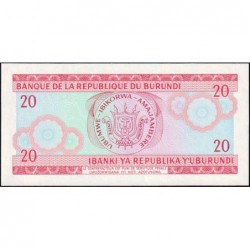 Burundi - Pick 27b_4 - 20 francs - Série BU - 01/10/1989 - Etat : NEUF