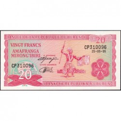 Burundi - Pick 27c_2 - 20 francs - Série CP - 25/05/1995 - Etat : NEUF