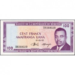 Burundi - Pick 29c_3 - 100 francs - Série DX - 01/05/1993 - Etat : NEUF