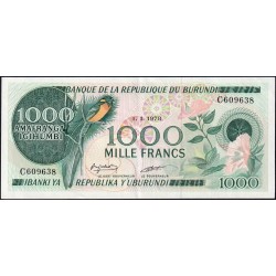 Burundi - Pick 31a_2 - 1'000 francs - Série C - 01/01/1978 - Etat : SUP+ à SPL