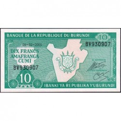 Burundi - Pick 33e_1 - 10 francs - Série BV - 05/02/2005 - Etat : NEUF