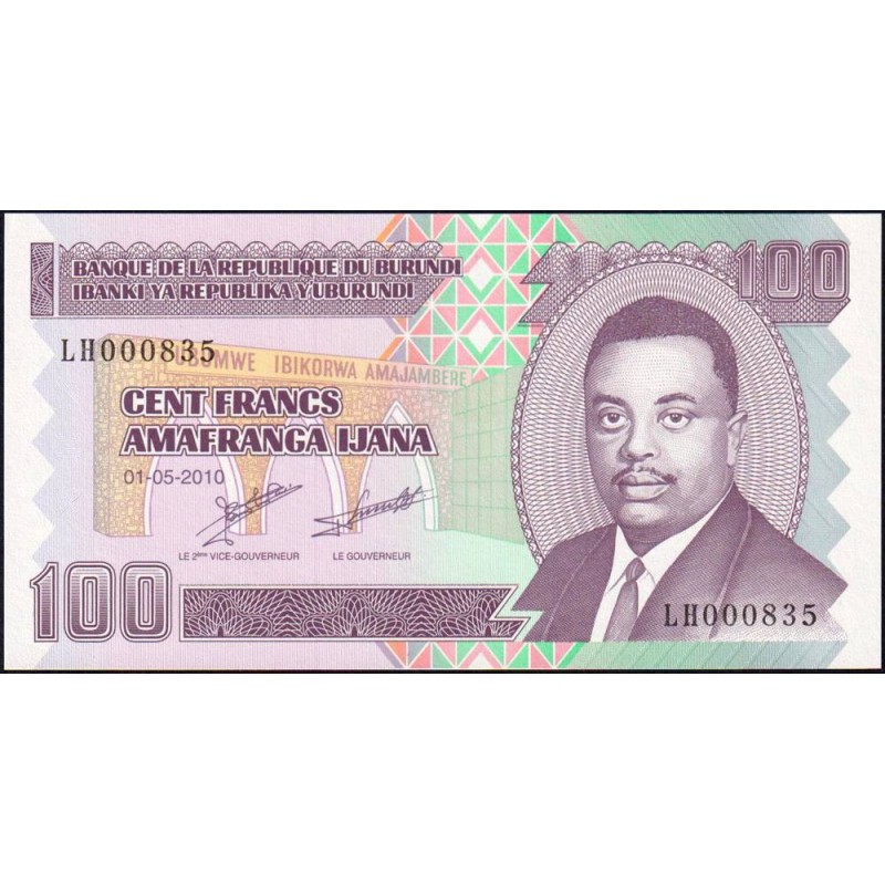 Burundi - Pick 44a - 100 francs - Série LH - 01/05/2010 - Etat : NEUF