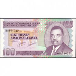 Burundi - Pick 44b - 100 francs - Série MQ - 01/09/2011 - Etat : NEUF