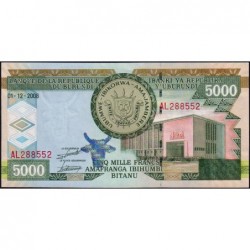 Burundi - Pick 48a - 5'000 francs - Série AL - 01/12/2008 - Etat : NEUF