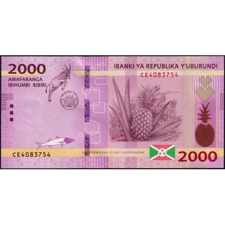 Burundi - Pick 52b - 2'000 francs - Série CE - 04/07/2018 - Etat : NEUF