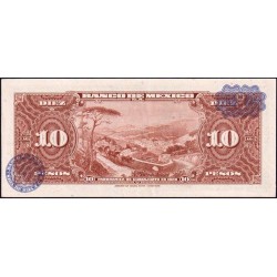 Mexique - Pick 58j - 10 pesos - Série AIP - Préfixe D - 24/04/1963 - Etat : SPL+