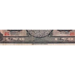 Mexique - Pick 59j - 1 peso - Série BDH - Préfixe K - 10/05/1967 - Etat : TB