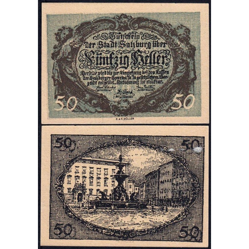 Autriche - Notgeld - Salzburg - 50 heller - 06/1920 - Etat : SUP