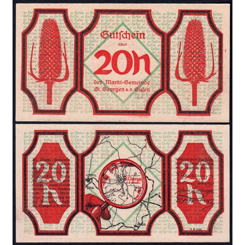 Autriche - Notgeld - St-Georgen-an-der-Gusen - 20 heller - 1920 - Etat : NEUF