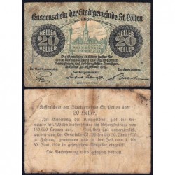 Autriche - Notgeld - St-Pölten - 20 heller - 24/12/1919 - Etat : TB-