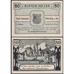 Autriche - Notgeld - Schärding - 80 heller - Type II a - 30/04/1920 - Etat : pr.NEUF