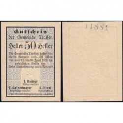 Autriche - Notgeld - Traisen - 50 heller - Type b - 1920 - Etat : NEUF