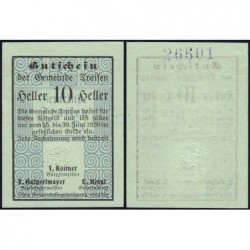 Autriche - Notgeld - Traisen - 10 heller - Type c - 1920 - Etat : pr.NEUF