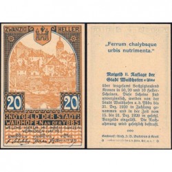 Autriche - Notgeld - Waidhofen-an-der-Ybbs - Type c - 20 heller - 01/06/1920 - Etat : NEUF