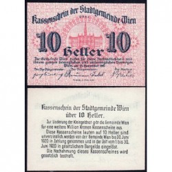 Autriche - Notgeld - Wien - 10 heller - Type c - 21/11/1919 - Etat : NEUF