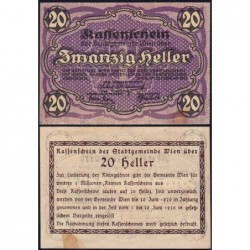 Autriche - Notgeld - Wien - 20 heller - Type e - 13/02/1920 - Etat : SUP+