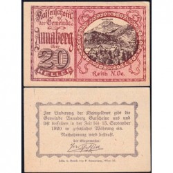 Autriche - Notgeld - Annaberg - 20 heller - Type a - 1920 - Etat : SPL