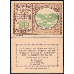 Autriche - Notgeld - Annaberg - 10 heller - Type b - 1920 - Etat : pr.NEUF