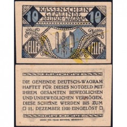 Autriche - Notgeld - Deutsch-Wagram - 10 heller - Type a - 1920 - Variété - Etat : SPL