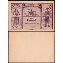 Autriche - Notgeld - Eizendorf - 20 heller - Type a - 1920 - Etat : SUP