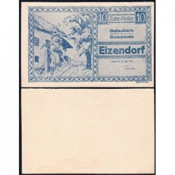 Autriche - Notgeld - Eizendorf - 10 heller - Type b - 1920 - Etat : SUP+