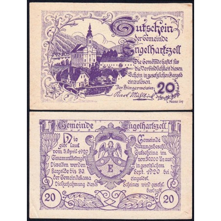 Autriche - Notgeld - Engelhartszell - 20 heller - Type a - 05/04/1920 - Etat : SUP