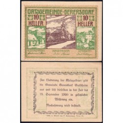 Autriche - Notgeld - Gerersdorf - 10 heller - Type a - 1920 - Etat : SUP+