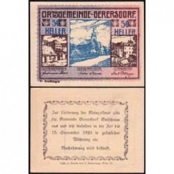 Autriche - Notgeld - Gerersdorf - 50 heller - Type c - 1920 - Etat : SUP