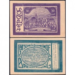 Autriche - Notgeld - Bachmanning - 50 heller - Type i - 06/1920 - Etat : SUP