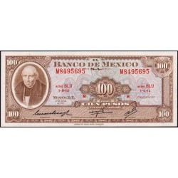Mexique - Pick 61g - 100 pesos - Série BLU - Préfixe M - 27/06/1972 - Etat : pr.NEUF