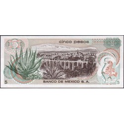 Mexique - Pick 62a - 5 pesos - Série 1Q - Préfixe Q - 03/12/1969 - Etat : NEUF