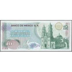 Mexique - Pick 63d_2 - 10 pesos - Série 1AV - Préfixe V - 03/02/1971 - Etat : NEUF