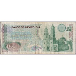 Mexique - Pick 63d_5 - 10 pesos - Série 1BJ - Préfixe J - 03/02/1971 - Etat : TB