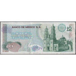 Mexique - Pick 63d_5 - 10 pesos - Série 1BM - Préfixe M - 03/02/1971 - Etat : TTB