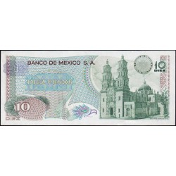 Mexique - Pick 63f_2 - 10 pesos - Série 1CD - Préfixe D - 18/07/1973 - Etat : SUP+