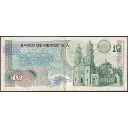 Mexique - Pick 63f_2 - 10 pesos - Série 1CG - Préfixe G - 18/07/1973 - Etat : TTB