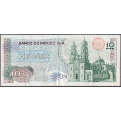 Mexique - Pick 63g_1 - 10 pesos - Série 1CM - Préfixe M - 16/10/1974 - Etat : TTB