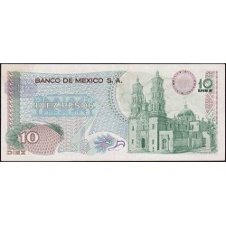 Mexique - Pick 63g_2 - 10 pesos - Série 1CT - Préfixe T - 16/10/1974 - Etat : SUP