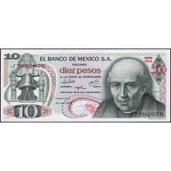Mexique - Pick 63h_1 - 10 pesos - Série 1DJ - Préfixe J - 15/05/1975 - Etat : NEUF