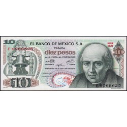 Mexique - Pick 63h_5 - 10 pesos - Série 1EE - Préfixe E - 15/05/1975 - Etat : SPL+