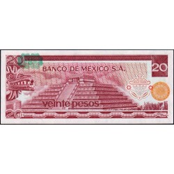 Mexique - Pick 64d_2 - 20 pesos - Série DD - Préfixe D - 08/07/1977 - Etat : NEUF