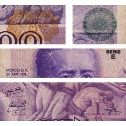 Mexique - Pick 66a - 100 pesos - Série E - Préfixe Y - 30/05/1974 - Etat : TB