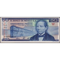 Mexique - Pick 73 - 50 pesos - Série KP - Préfixe U - 27/01/1981 - Etat : NEUF